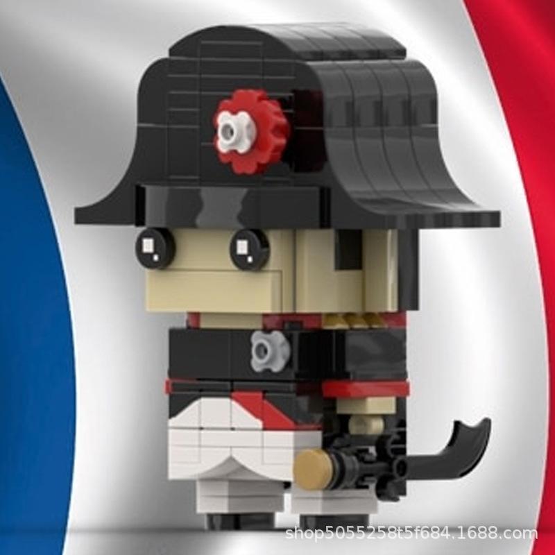 Building Blocks MOC-78535 Napoleon Assembly Toy with Square-Headed Minifigures and Small Pieces for Boys