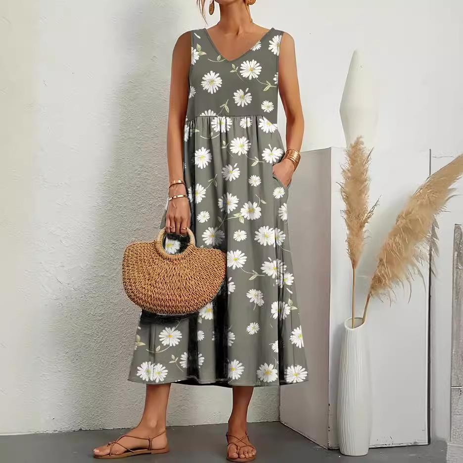 Женское элегантное однотонное платье, летнее, с коротким рукавом и круглым вырезом, в винтажном стиле Харадзюку, из хлопка, удобное, свободное, с карманами, длинное платье