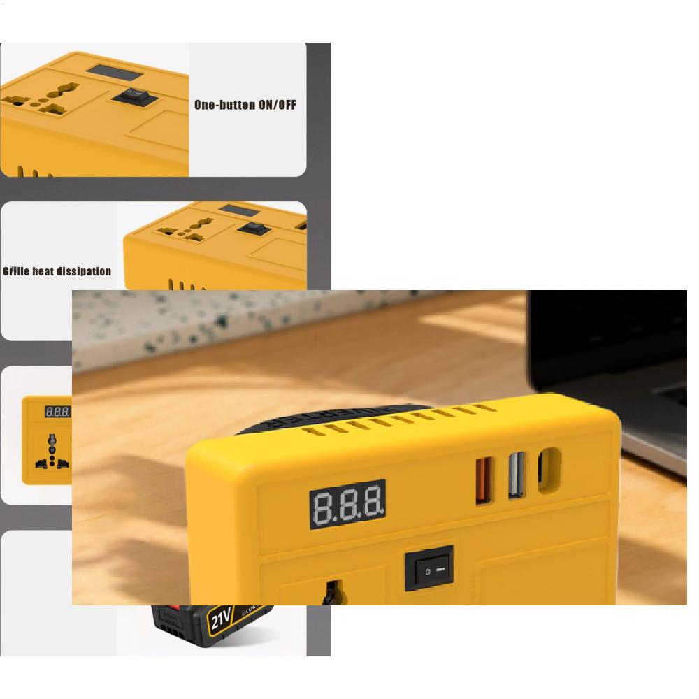 150W Battery Inverter DC 21V To AC 220V Electric Tool Battery Inverter Power Inverter Portable Intelligent Inverter Converter