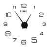 DIY Wall Clock Acrylic Frameless Mirror Surface Wall Sticker Clock Decor for Living Room BedroomBlack