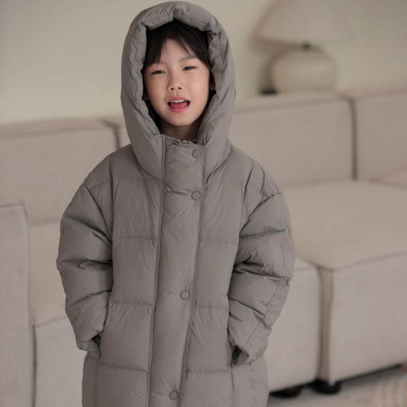 New Winter Down Jacket Korean Style Thick Long Children's Coat Boys and Girls Winter Clothes