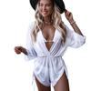 White Lace-up High Waist Sexy Three-piece Bikini Swimsuit Swimsuit Women