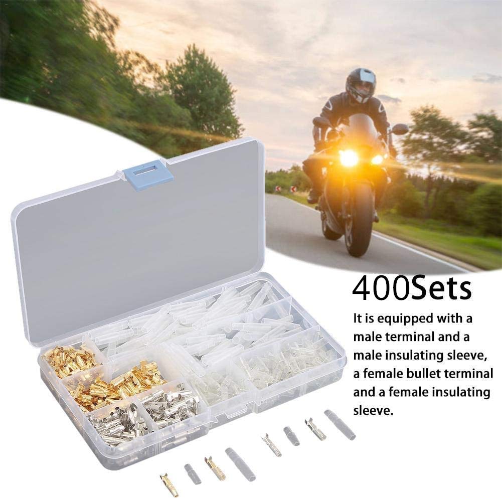 ZOYUBS Kiboshi Terminal Set, 400 Pieces, Gold Plated, Silver Plated, Round Type, Sleeve Set,