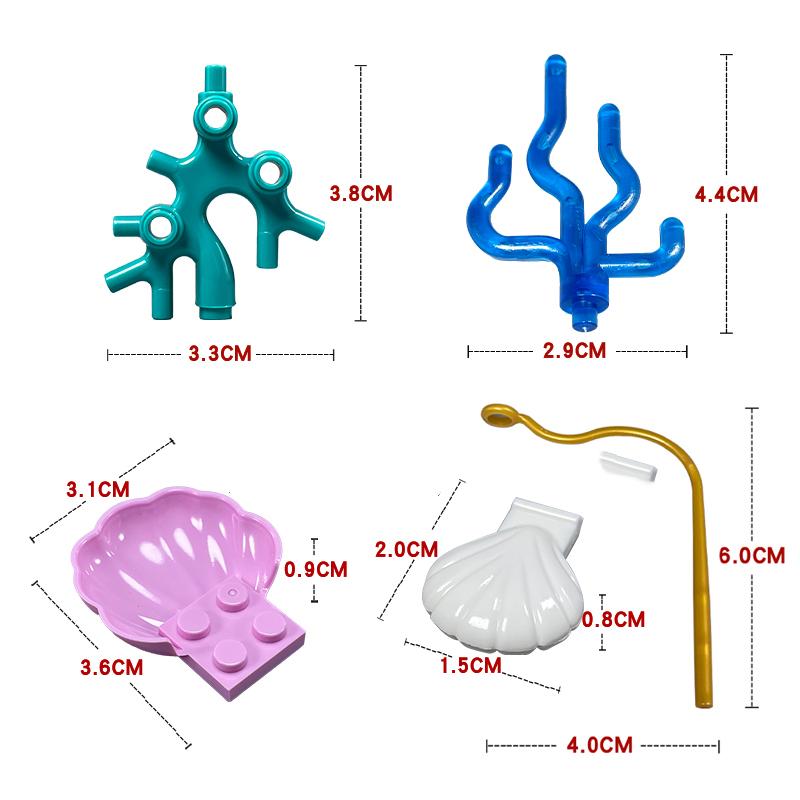 MOC Bricks Ocean Animal Plant Coral Sea Scene Shark Octopus Manta Fish Clownfish Building Blocks Toys Children Gift