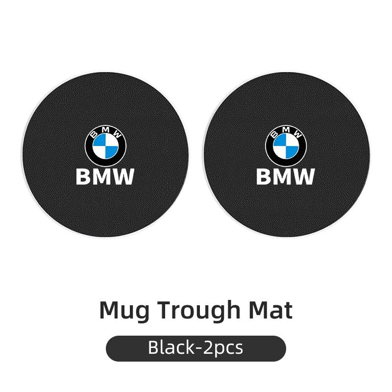 2025 Car Carbon Leathe Coasters Pads Centre Console Cup Non-Slip Mats For BMW E30 E34 E36 E39 E46 E52 E53 E60 E61 E62 E70 E
