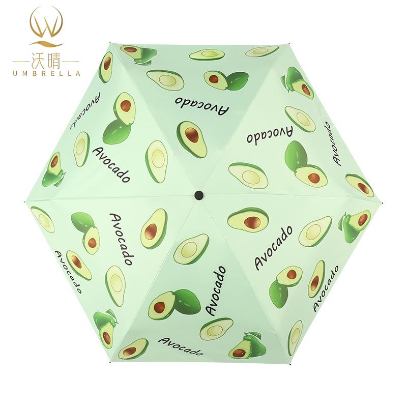 Anti UvMini Capsule Cute Fruit Pattern Umbrella Five-folding Travel Umbrella Folding Pocket Umbrella
