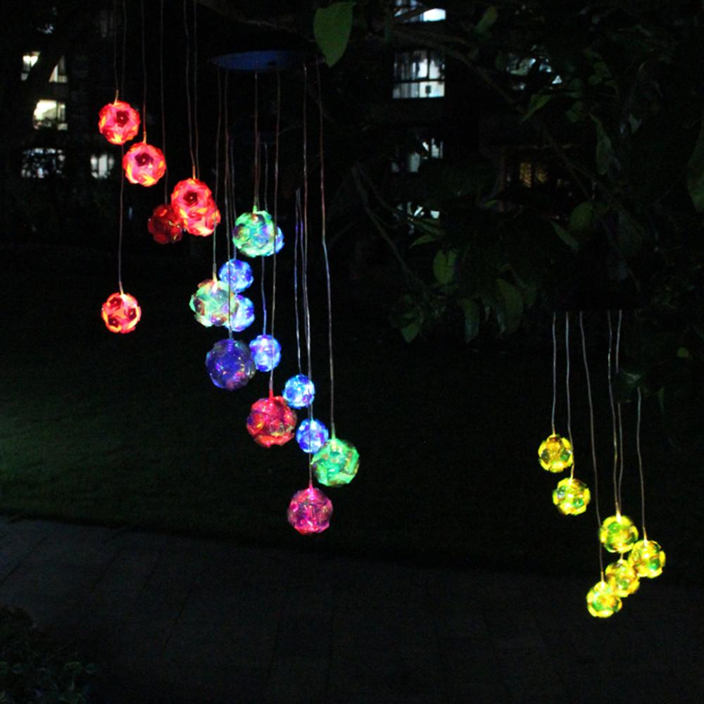 Solar Wind Chime Light Landscape Courtyard Light Rose Chandelier Solar Light LED Waterproof Color Gradient Garden Decoration