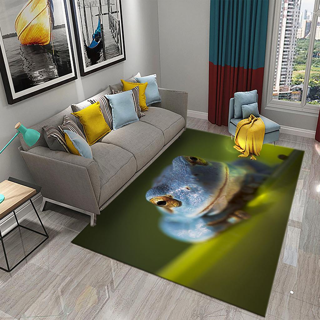 Ковер Лягушка Красочный Милый Ковер с Животным Принтом для Ванной Нескользящий Коврик для Зоны Гостиная Детская Спальня Напольный Коврик Декор для Прихожей
