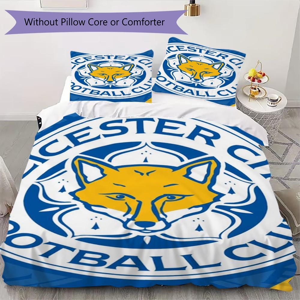 leicester city Pattern Bedding uilt Set uilt Cover Pillowcase Home Decoration Birthday Gift (1 * duvet cover + 2 * pillowcase  without core)70