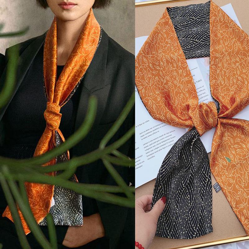 Women's Silk Floral Scarf: Lightweight, Long, and Ideal for Spring & Autumn