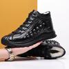 Модная мужская повседневная обувь Модные кроссовки из натуральной кожи с принтом крокодила Кожаная обувь Роскошные дизайнеры Шерсть внутри Теплые зимние ботинки