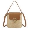 Small Straw Bucket Bags for Women Summer Crossbody Bags Lady Travel Purses and Handbags Female Shoulder Messenger Bag