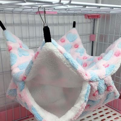 НОВЫЙ Гамак для крыс Двойной толстый плюшевый теплый лежак для хомяка Гнездо Подвесной домик для хомяка Кровати Tr E5N4