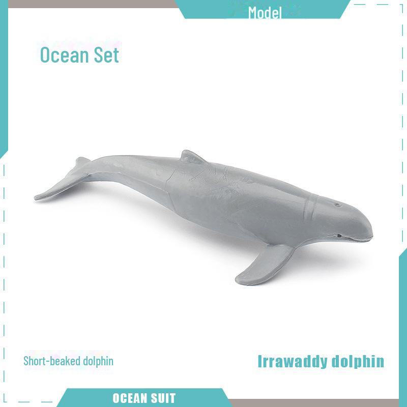 Набор моделей морских животных: Акула, черепаха, дельфин, кит, пингвин, краб и существа морского дна