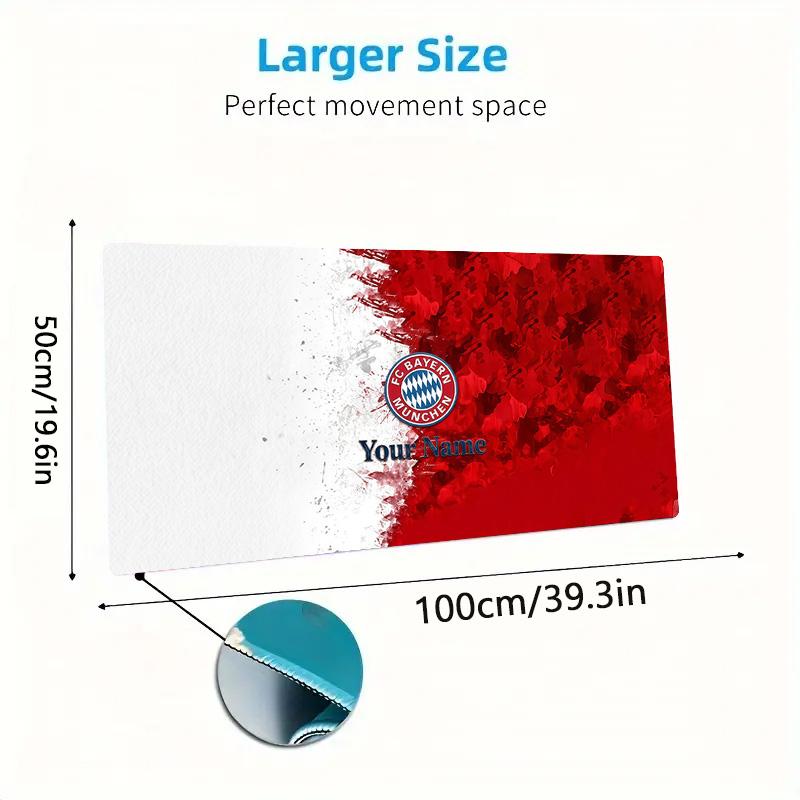 Fc Bayern Munich Custom Name Large Size Mouse Pad Large Gaming Table Cushion Non-slip Laptop Tablet Big Mousepad XXL Mat Mini PC Playmat With Lock edg