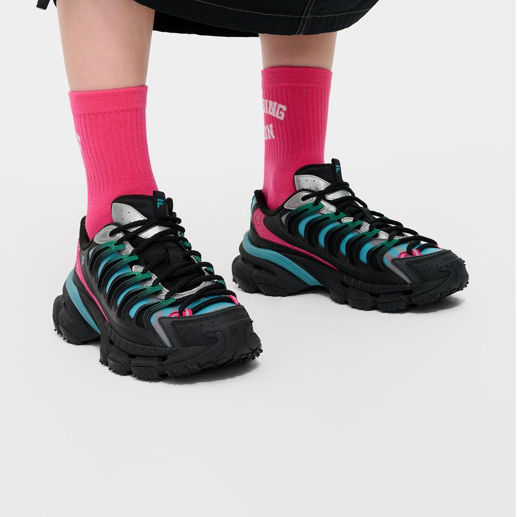 Fila Fusion Кроссовки Starship Дышащие Низкие Повседневные Кроссовки Женские кроссовки Черный Синий T12W431111FBS