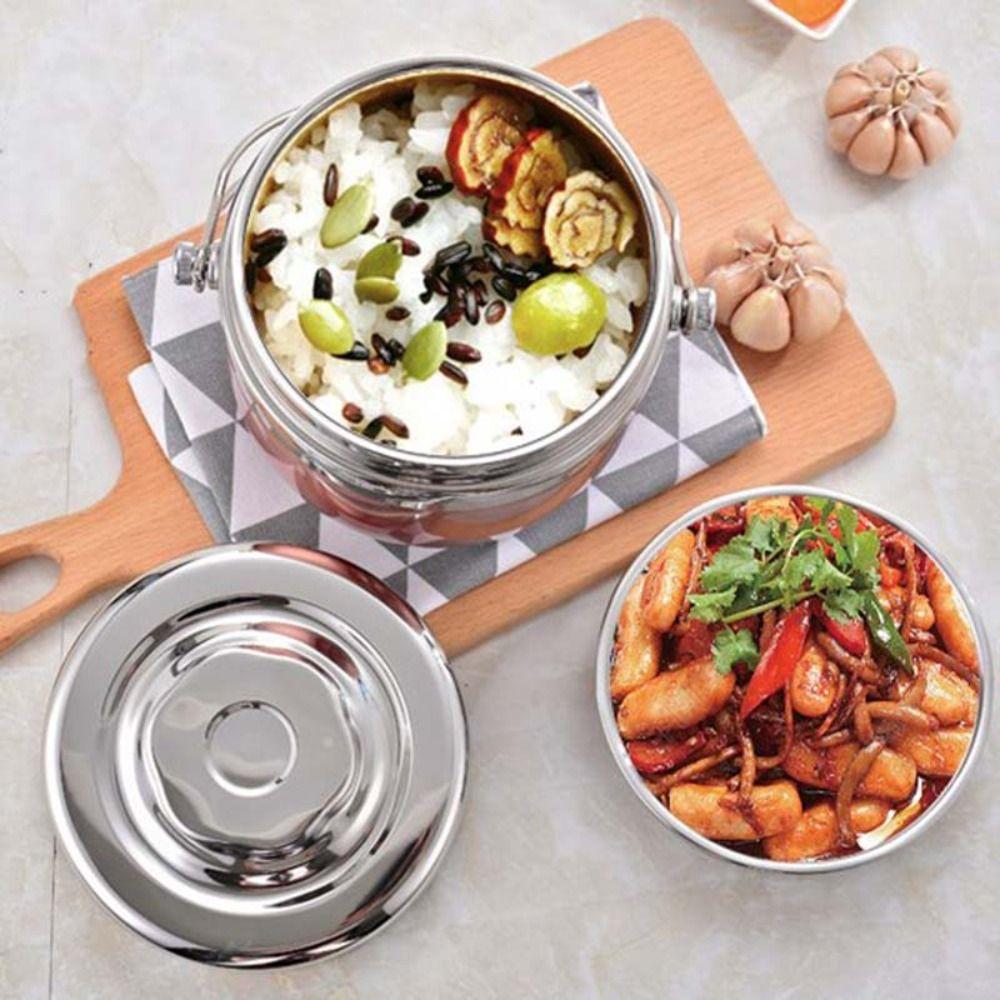 Stainless Steel Insulated Lunch Box 1200/1500ML Thermos Soup Jar Thermal Food Container School