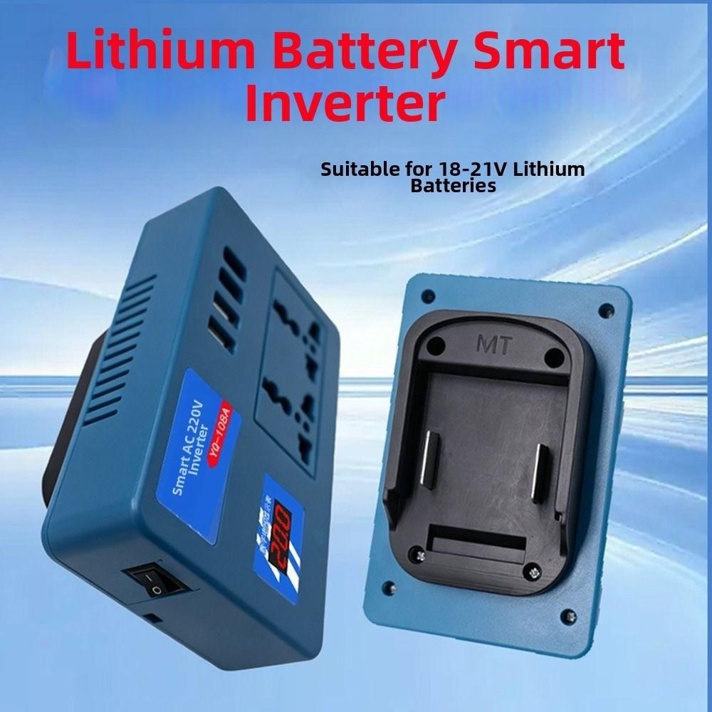 Портативный инвертор питания DC 21V в AC 180V-220V 120W, умный трансформатор для аккумулятора Makita 18V