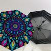 1pc Colorful Floral Mandala Pattern Umbrella with Plastic Handle,Suitable for All Seasons Home Travel Outdoor UmbrellaDD1328