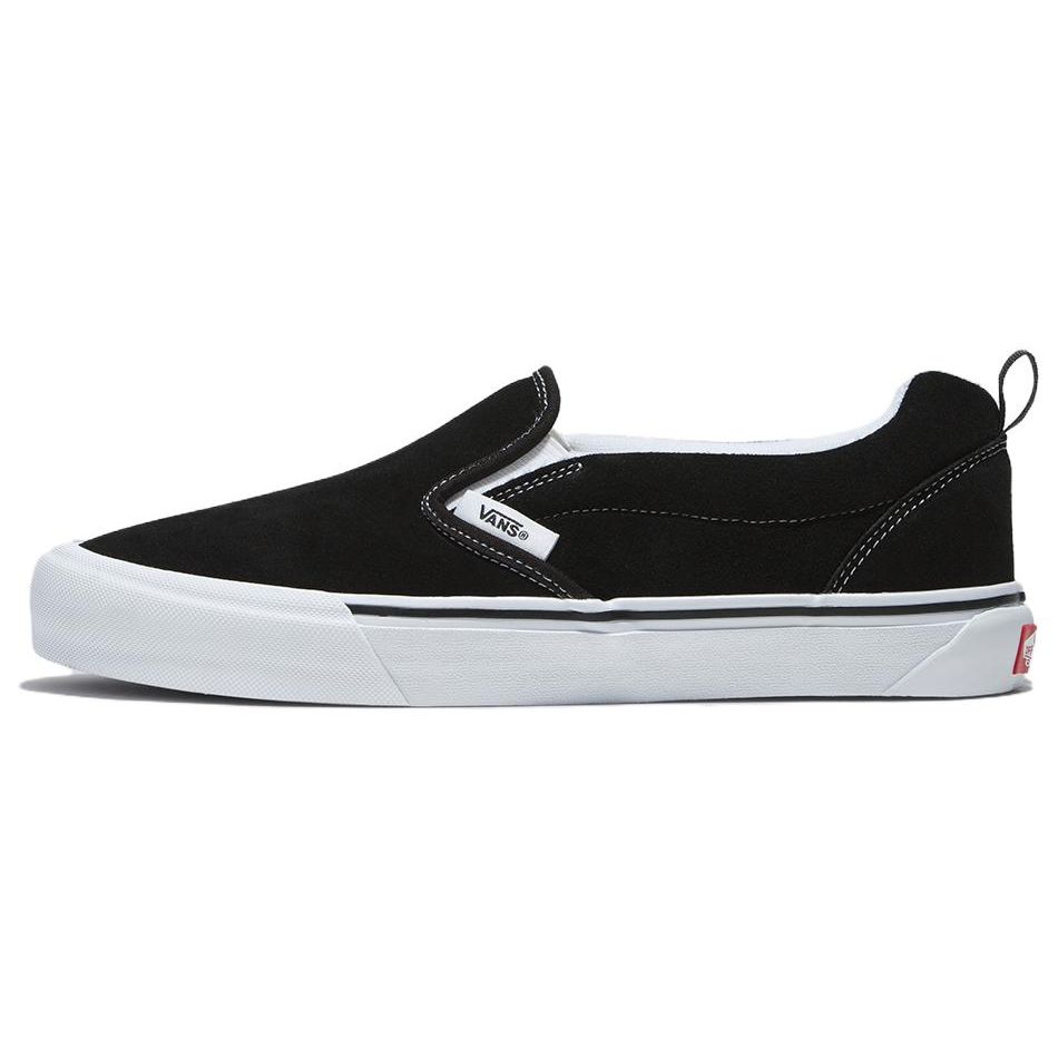 Vans Knu Slip Унисекс Низкие Кеды для Скейтборда Черно-Белые Ретро Прочные VN0009QD6BT