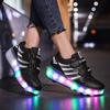 Детские съемные перезаряжаемые светящиеся кроссовки с двумя колесами, детские кроссовки для катания на роликовых коньках