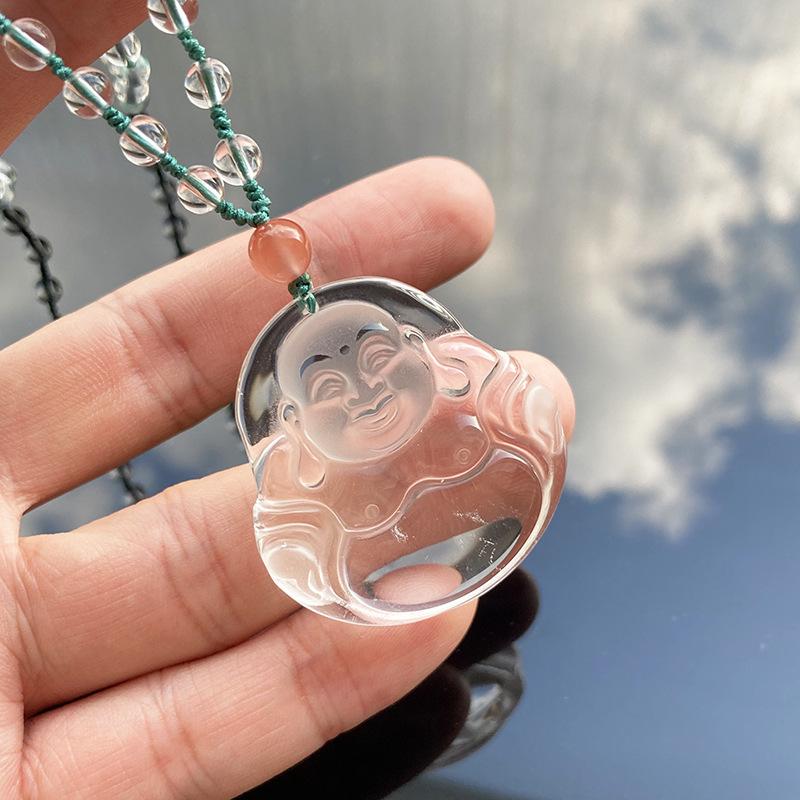 DJ Jewelry Натуральный Белый Кристалл Куаньинь Подвеска для Пар, Мужчин и Женщин, Будда Майтрейя, Зодиакальный Бодхисаттва Подвеска-Ожерелье с Сертификатом