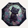 1pc Witchy Cat Pattern Umbrella, Fashionable, Personalized, High-Value Folding Umbrella, a Must-Have for Summer, 8-Rib Durable Iron Frame, Tri-Fo