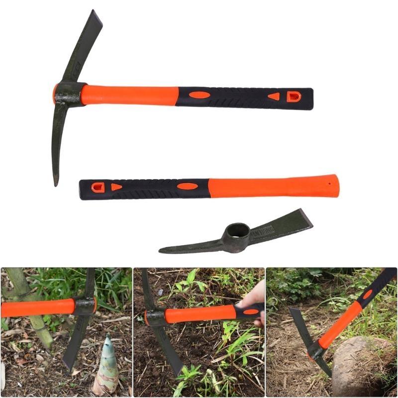 Pick Mattock with Fiber Shaft, for Camping Landscaping Farming Trail Maintenance