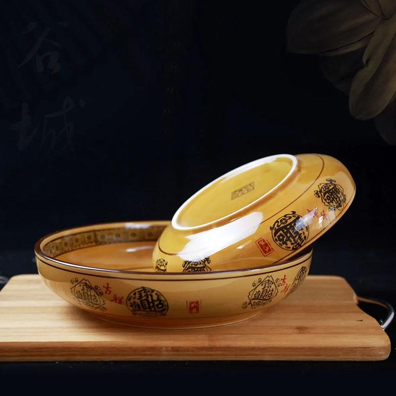 Бытовая керамическая неглубокая миска, большая тарелка для супа, глубокая тарелка для специальной кулинарии, большая тарелка для отеля, диск