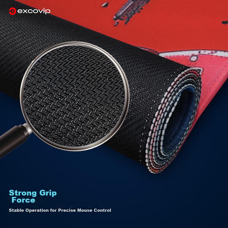 EXCO Red Mecha Warrior Mouse Pad Large Computer Mat Office Desk Mat Cartoon Anime Precision Edge-Locked Keyboard Desk Pad Non-Slip Washable 0260