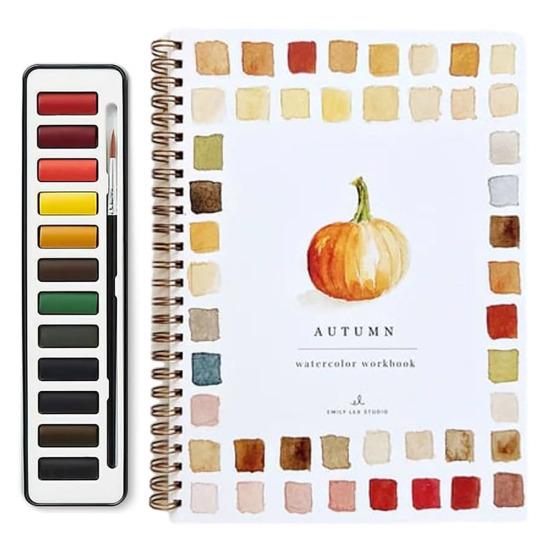 Рабочая тетрадь по акварели 12 цветов Птицы Цветы Животные Дети Акварельные краски Книга Художественные поделки Принадлежности для рисования для начинающих