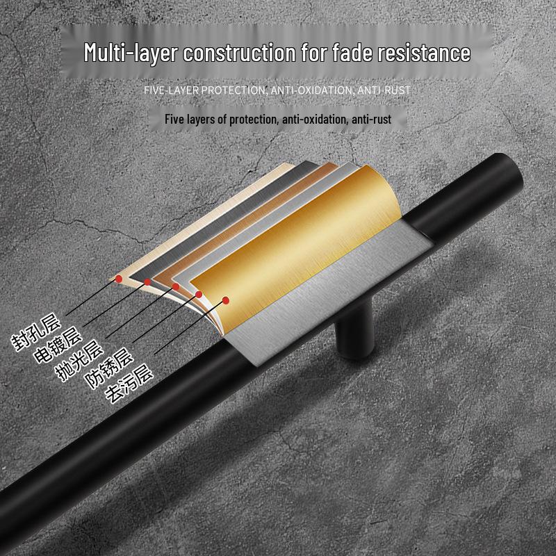 Скандинавская минималистичная Т-образная ручка для шкафа из нержавеющей стали