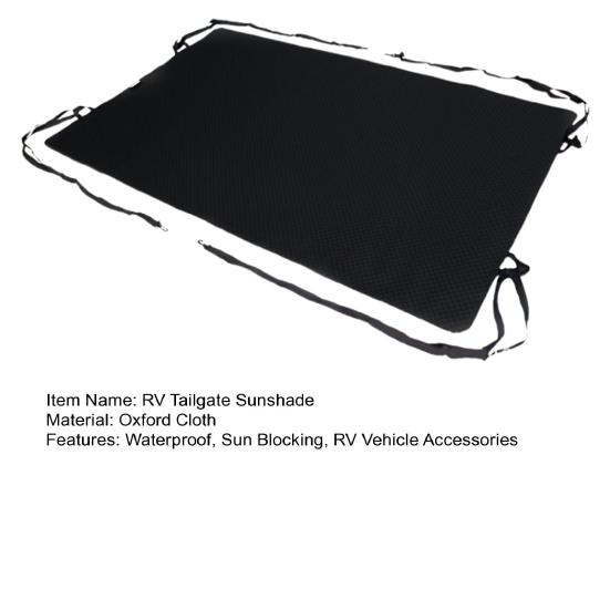 RV Tailgate Sunshade Waterproof Oxford Cloth Foldable UV Protection Sun Blocking Guard Shield Outdoor SUV Truck Vehicle Car Rear Barn Door Awning