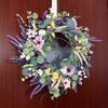 Artificial Flower Wreath Spring Festival Wreath Artificial Flower Wreath for Front Door Hallway Garden Farmhouses