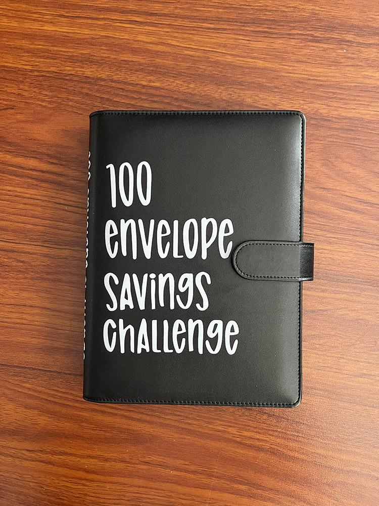 100 Envelope Savings Challenge A5 Budget Binder Challenges Pu Leather Budget Binder Planner Notebook for Money Saving Bulk