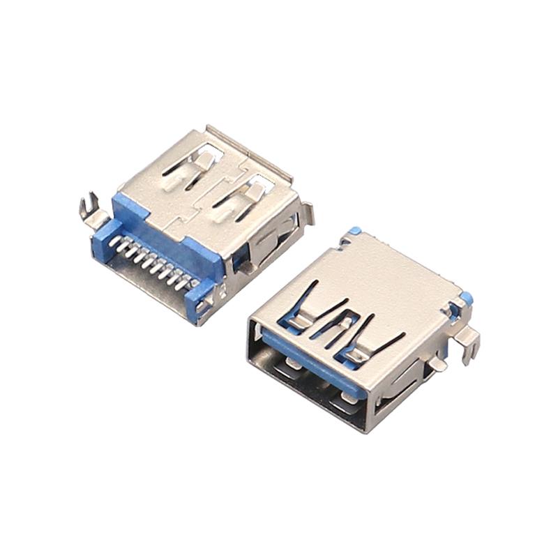 USB 3.0 AF Female Низкопрофильный SMT Разъем с выводами "рыбья кость"