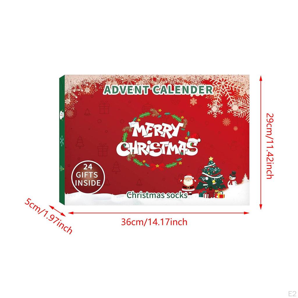 Рождественский адвент-календарь, 24 пары носков, праздничный подарок, милая теплая новинка для