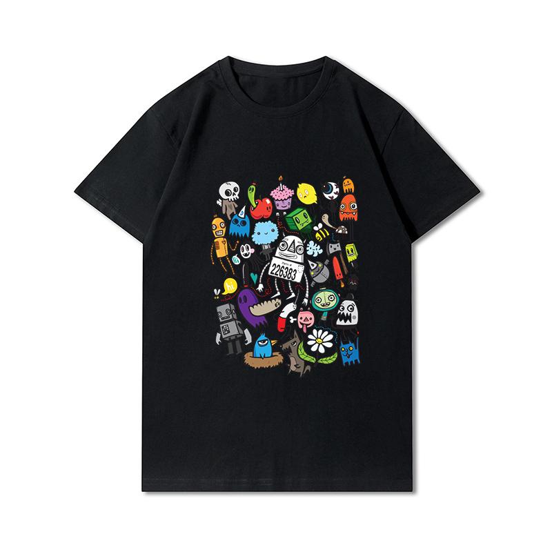 Мужские футболки с рисунком аниме, топы в стиле Харадзюку, летние мужские футболки с рисунком, винтажные рубашки унисекс с короткими рукавами, большие рубашки
