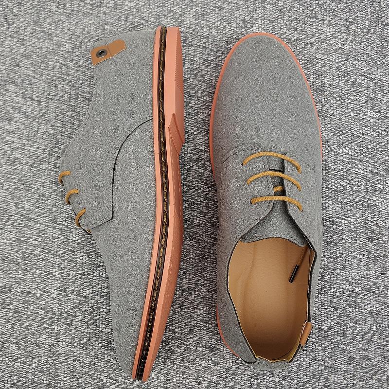 Fashion Autumn Men's Casual Shoes, British Single Shoes, Suede Suede Suede, Cowhide Sole, Plus Size Leather Shoes for Business