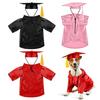 2025 Dog Graduation Costume Set Pet Graduation Cap with Tassel And Washable Gown Set for Dogs Cats Holiday Halloween Party Accessory