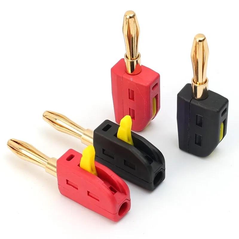 4mm 32A No Solder Banana Plug Quick Wiring Plugs Copper Audio Music Speaker Connectors Home Appliance DIY Connection Terminals