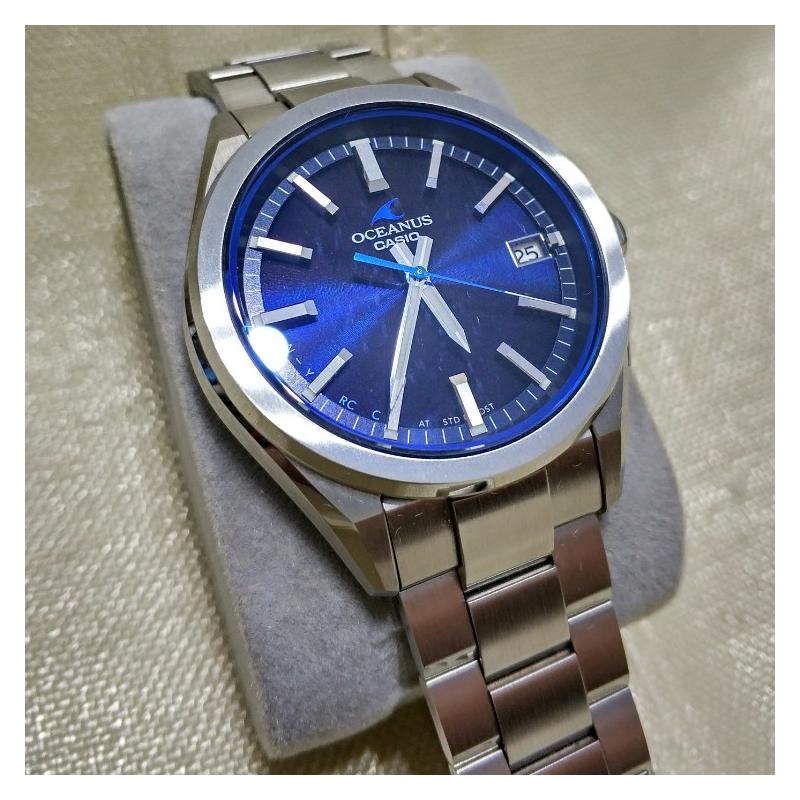 Casio Серия OCEANUS-диск три штифта темно-синяя внутренняя поверхность функция мобильной связи Bluetooth солнечно-кварцевый механизм стальной ремешок OCW-T200S-1AJF