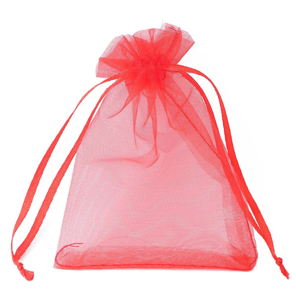 Набор из 50 прозрачных мешочков из органзы с регулируемыми завязками для ювелирных изделий, конфет и свадебных подарков