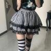 Японские девушки в стиле Харадзюку, черные, синие клетчатые юбки, панк, сладкая мини-юбка в стиле «лолита», косплей, женские летние юбки «кавайи»