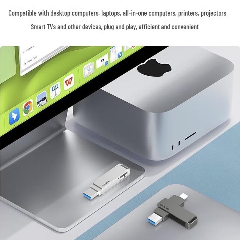 Lenovo Металлический USB-накопитель LX200 с двойным интерфейсом USB3.2 Type-C