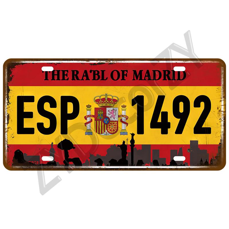 Россия Испания Металлический Знак Франция Жестяная Вывеска Табличка Германия США Флаг Страны Жестяная Тарелка Для Стены Дома Ресторан Ремесло Бар Декор