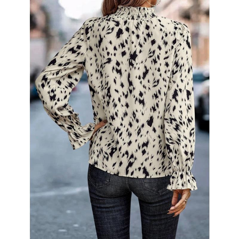 Spring and Autumn Women's Plus Size Shirt Temperament Pullover Long Sleeve Half High Neck Loose Type Shirt