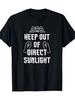 Keep Out of Direct Sunlight Vampire Graphic T-Shirt 100% Cotton 200gsm Machine Washable Unisex Casual Tee with Gothic Text