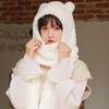 Teddy bear hooded scarf hooded muffler