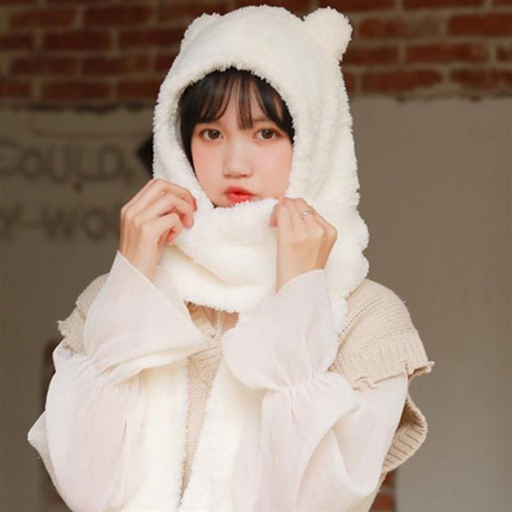 Teddy bear hooded scarf hooded muffler